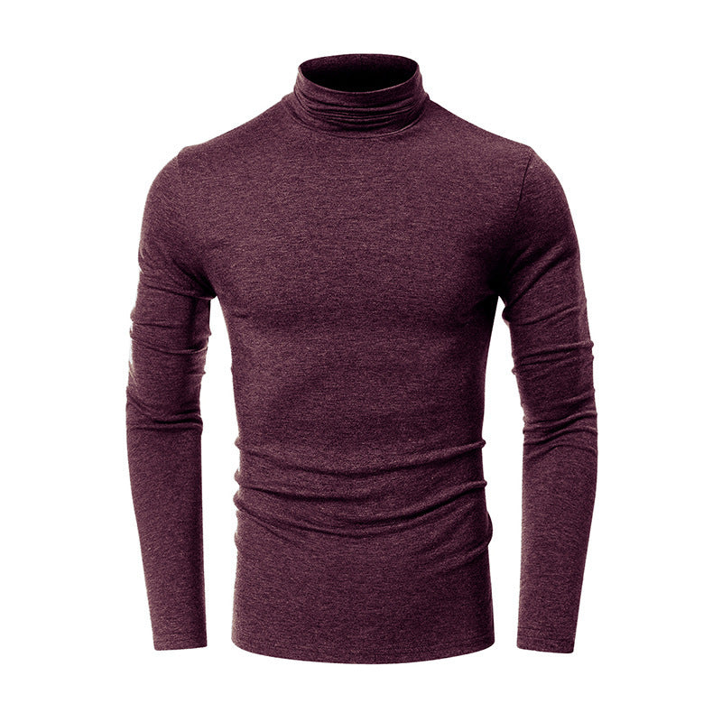 Turtleneck men's long-sleeved T-shirt European and American bottoming shirt casual inner tops men