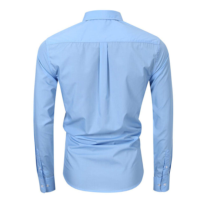 New autumn and winter men's shirts Men's lapel cotton shirts Long-sleeved shirts