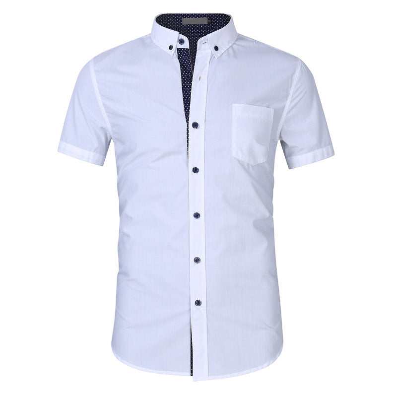 Men's short-sleeved shirts with contrasting colors and broken dots