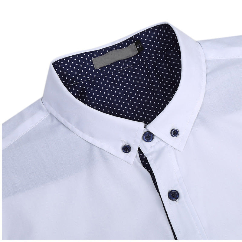 Men's short-sleeved shirts with contrasting colors and broken dots