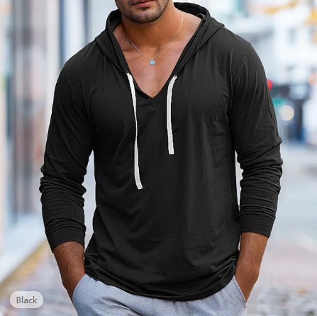 Autumn new casual men's hooded shirt