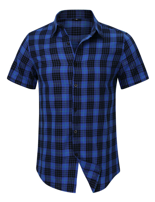 Men's casual Hawaiian shirts, men's short-sleeved shirts, men's shirts, plaid shirts