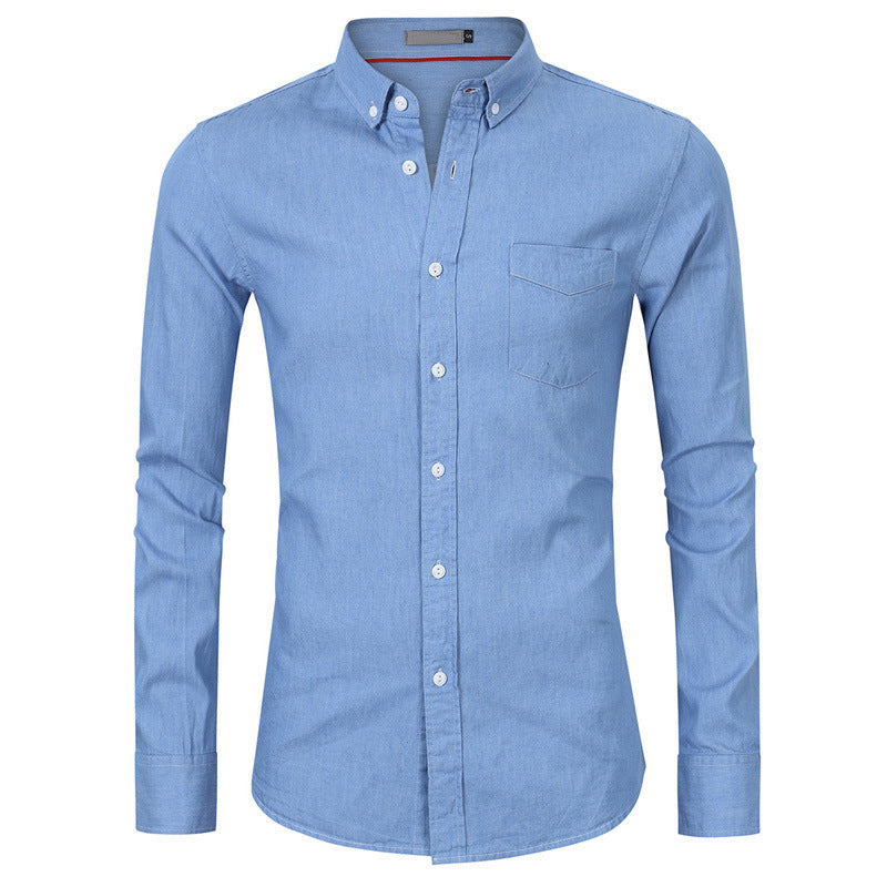 Men's denim shirt men's autumn and winter men's bottoming shirt long sleeve men's clothing