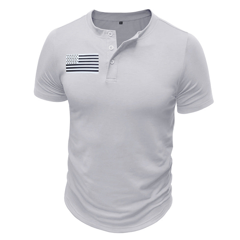 Men's casual button short-sleeved outdoor sports T-shirt Men's military tactical shirt