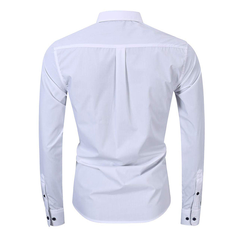 New autumn and winter men's shirts Men's lapel cotton shirts Long-sleeved shirts