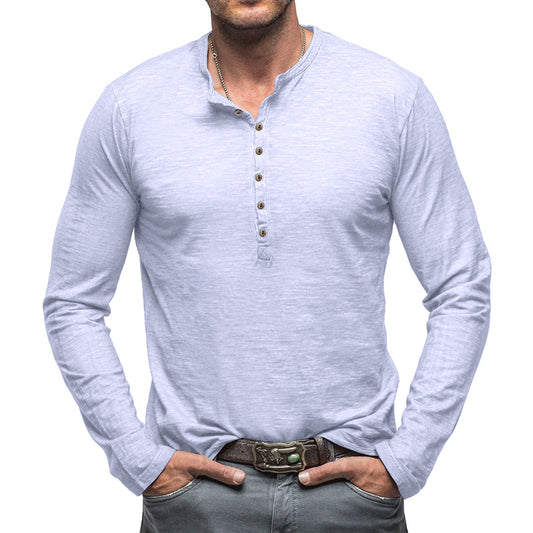 Autumn and winter men's long-sleeved T-shirts for men, outdoor men's bamboo cotton tops