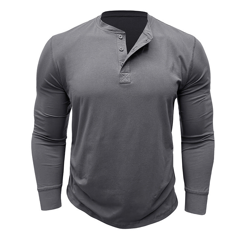 Men's long-sleeved t-shirts, cotton men's bottoming shirts, men's tops