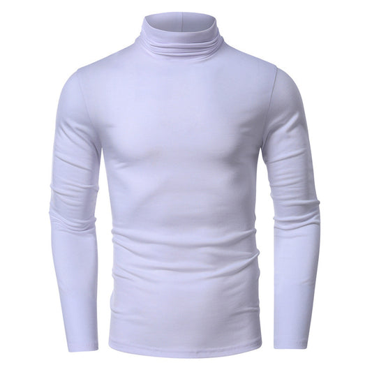 Turtleneck men's long-sleeved T-shirt European and American bottoming shirt casual inner tops men