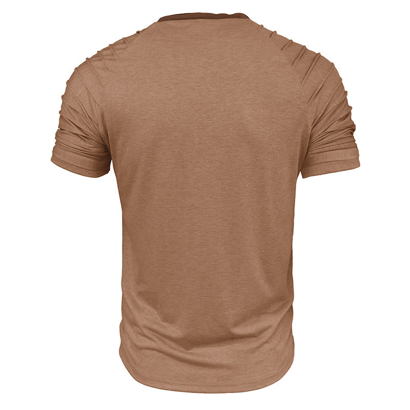 Summer men's short-sleeved T-shirt men's color matching T-shirt tops