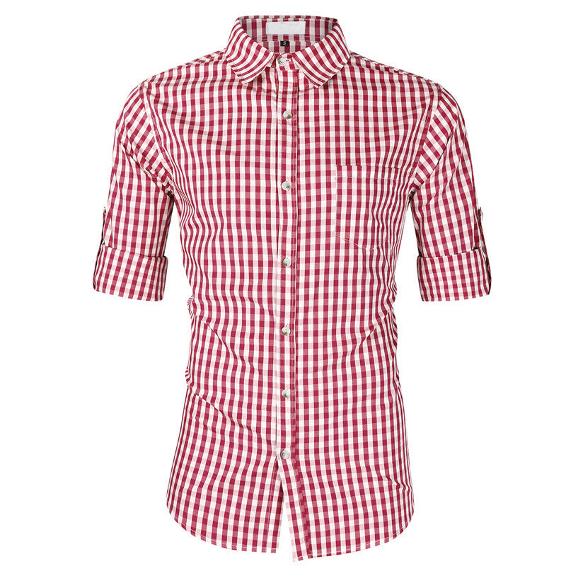 Men's Shirts Slim Fit Long Sleeve Shirts Plaid Shirts