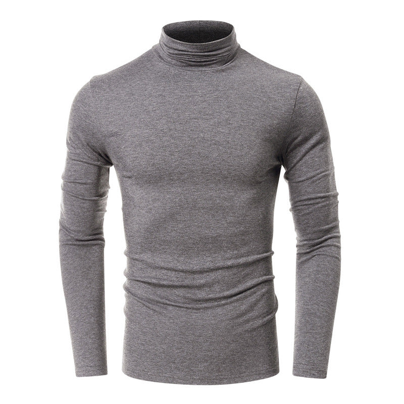 Turtleneck men's long-sleeved T-shirt European and American bottoming shirt casual inner tops men