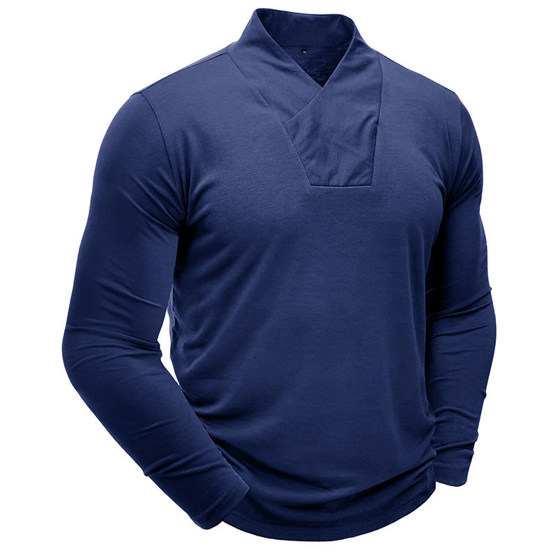 Men's long-sleeved high-necked T-shirt, men's base shirt, men's T-shirt clothes