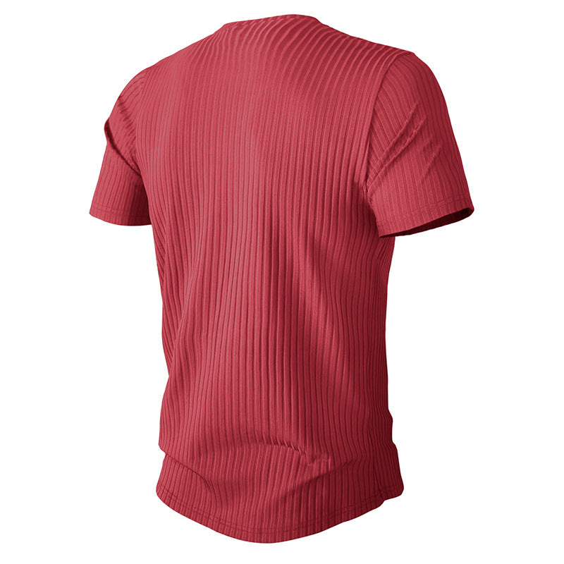 Men's sports tight short-sleeved T-shirt Men's round-neck top Fitness corset