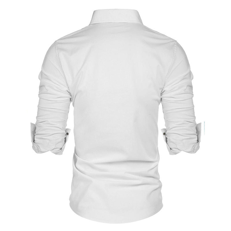 Men's cotton and linen shirt Men's long-sleeved men's shirt 2020 linen long-sleeved shirt men's wear