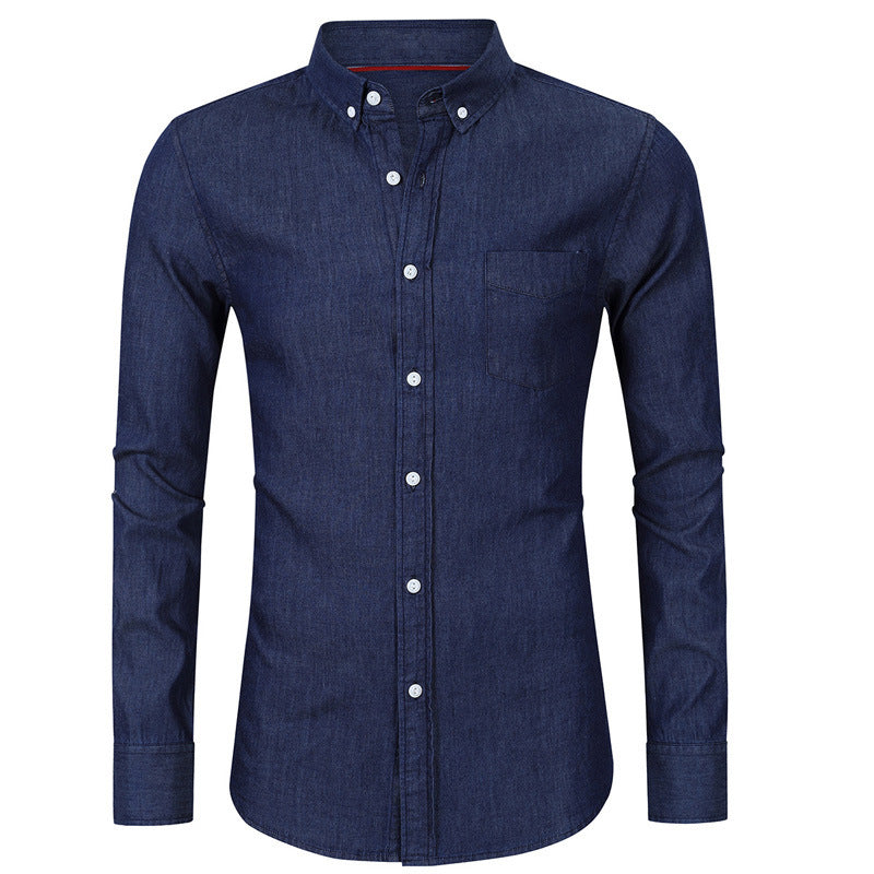 Men's denim shirt men's autumn and winter men's bottoming shirt long sleeve men's clothing