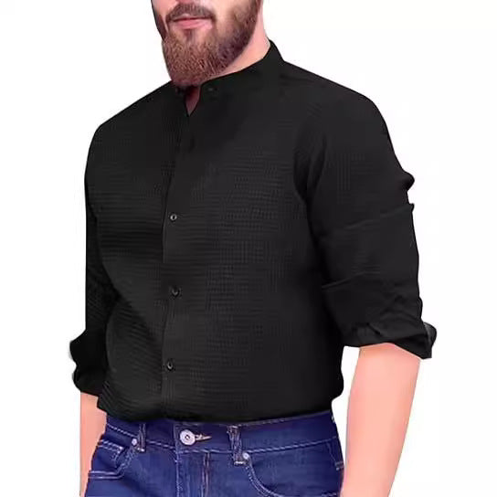 Button down shirt long sleeve collar casual work regular fit shirt