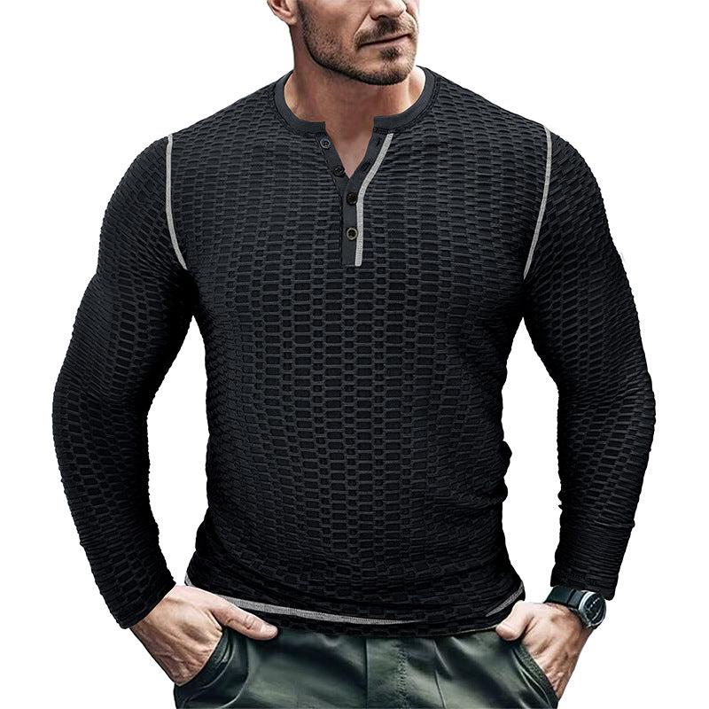 Autumn and winter sports fitness slim breathable men's long-sleeved T-shirt men's fitness tops