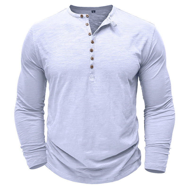 Autumn and winter men's long-sleeved T-shirts for men, outdoor men's bamboo cotton tops