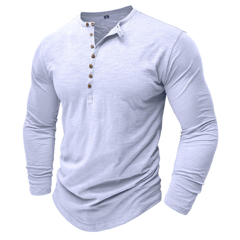 Autumn and winter men's long-sleeved T-shirts for men, outdoor men's bamboo cotton tops