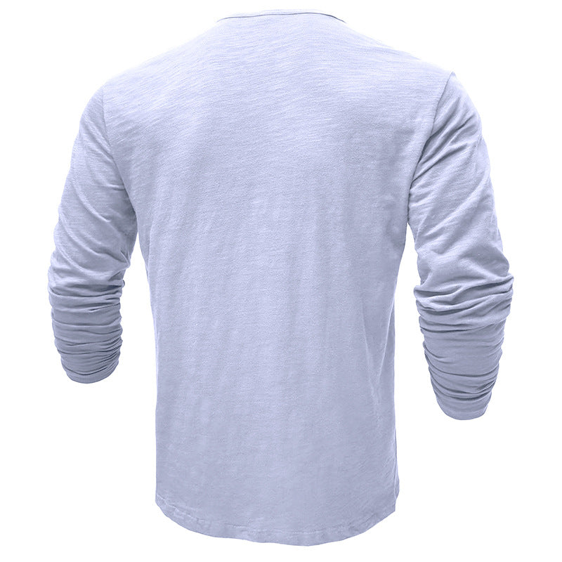 Autumn and winter men's long-sleeved T-shirts for men, outdoor men's bamboo cotton tops