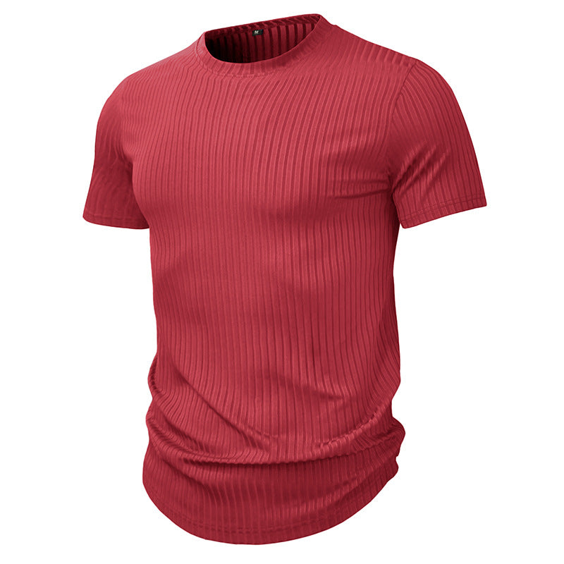 Men's sports tight short-sleeved T-shirt Men's round-neck top Fitness corset