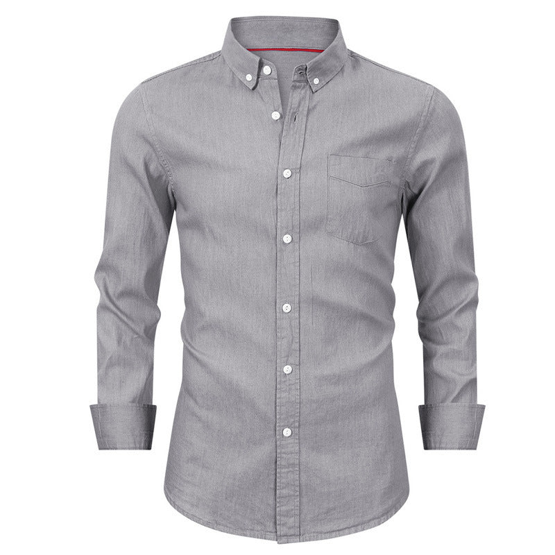 Men's denim shirt men's autumn and winter men's bottoming shirt long sleeve men's clothing