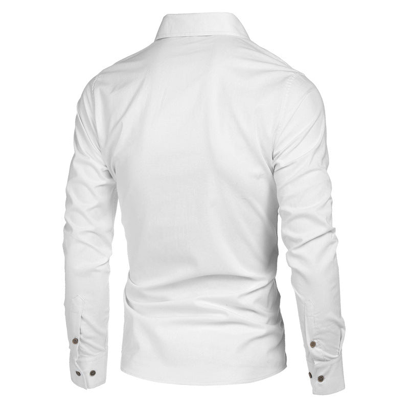 Men's cotton and linen shirt Men's long-sleeved men's shirt 2020 linen long-sleeved shirt men's wear