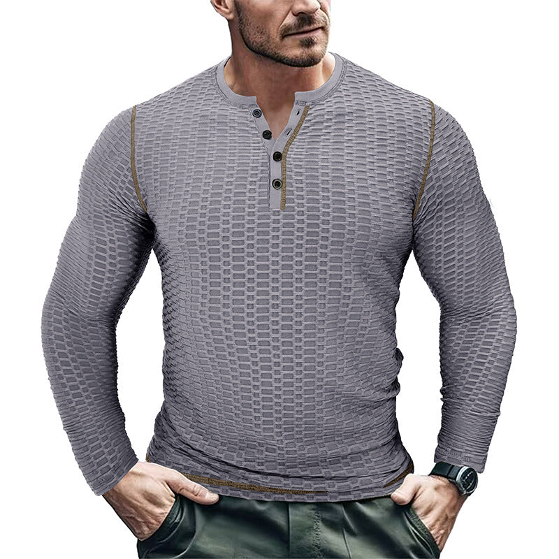 Autumn and winter sports fitness slim breathable men's long-sleeved T-shirt men's fitness tops