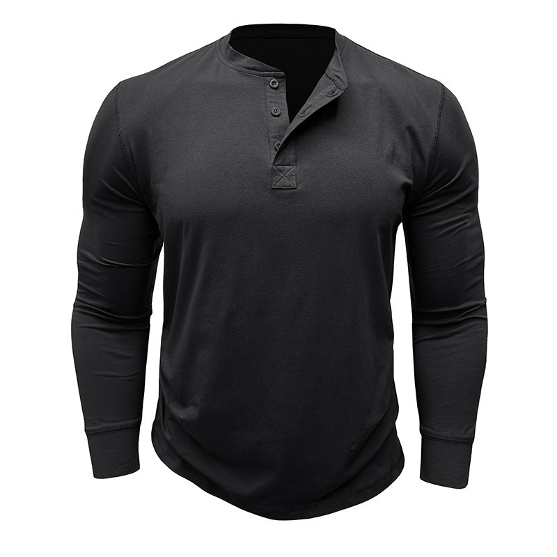 Men's long-sleeved t-shirts, cotton men's bottoming shirts, men's tops