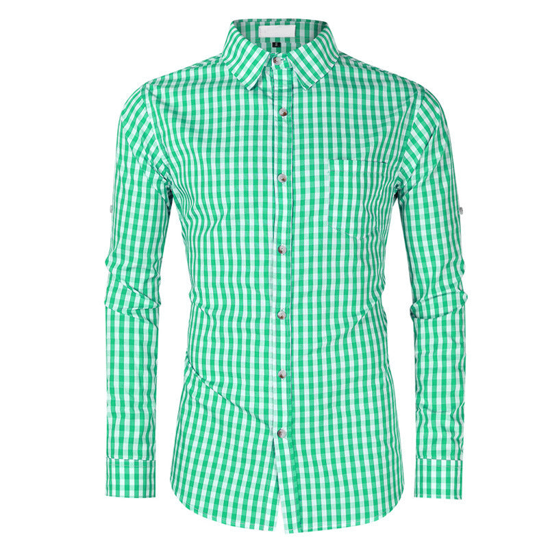 Men's Shirts Slim Fit Long Sleeve Shirts Plaid Shirts