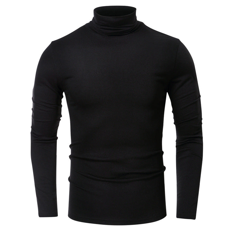 Turtleneck men's long-sleeved T-shirt European and American bottoming shirt casual inner tops men