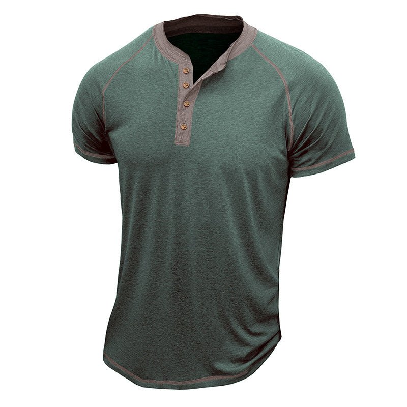 Men's short-sleeved round neck T-shirt Men's T-shirt color-blocking top