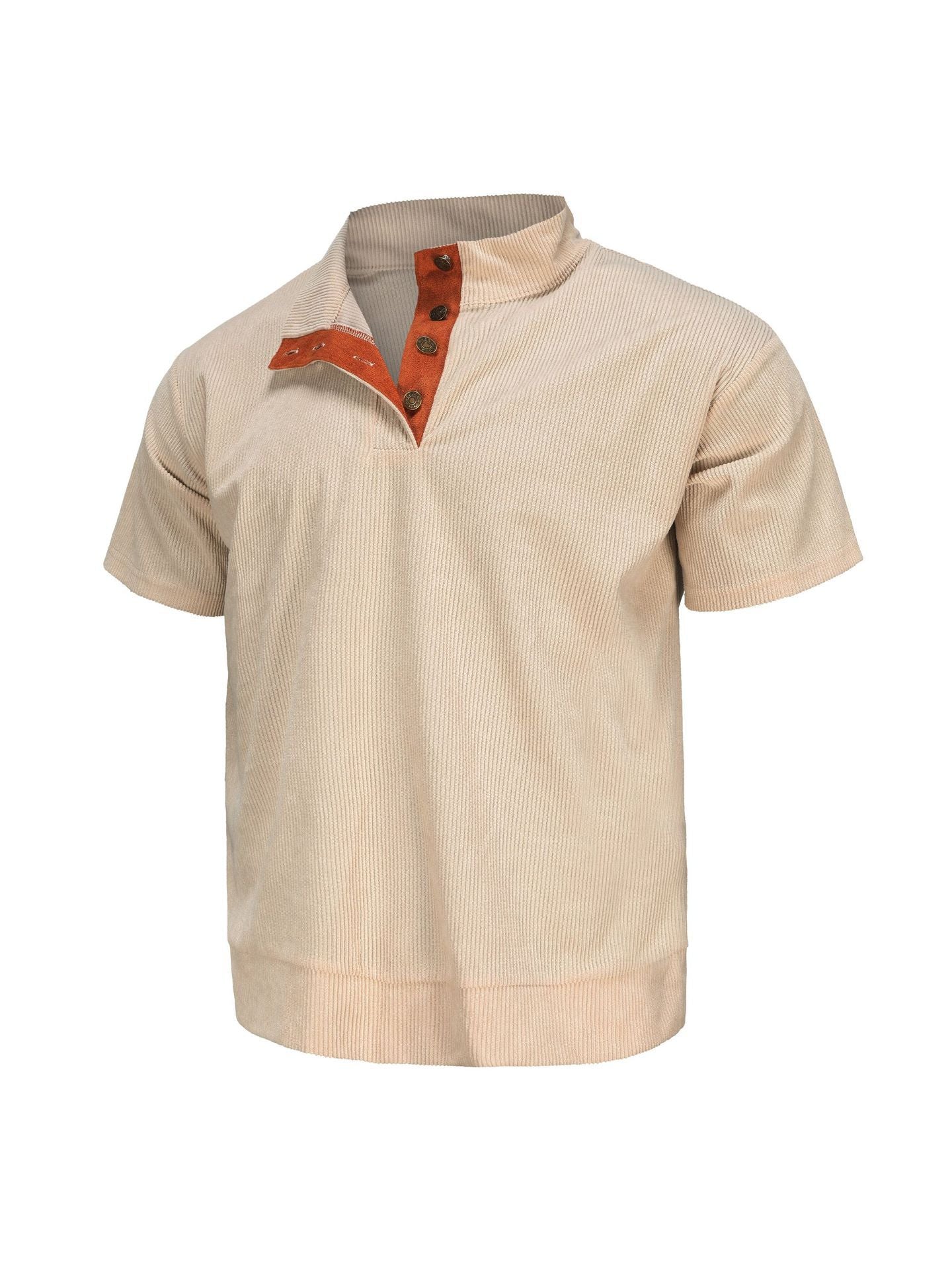 Shirt Corduroy Pullover Men's Casual Short Sleeve T-shirt