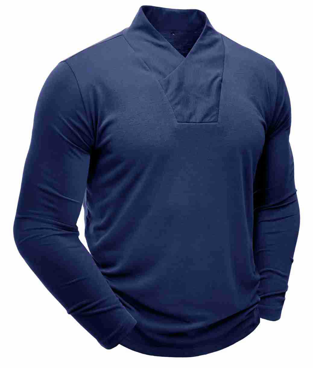 Men's long-sleeved high-necked T-shirt, men's base shirt, men's T-shirt clothes