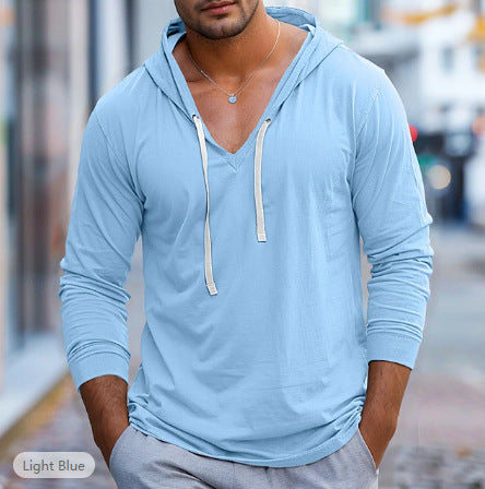 Autumn new casual men's hooded shirt