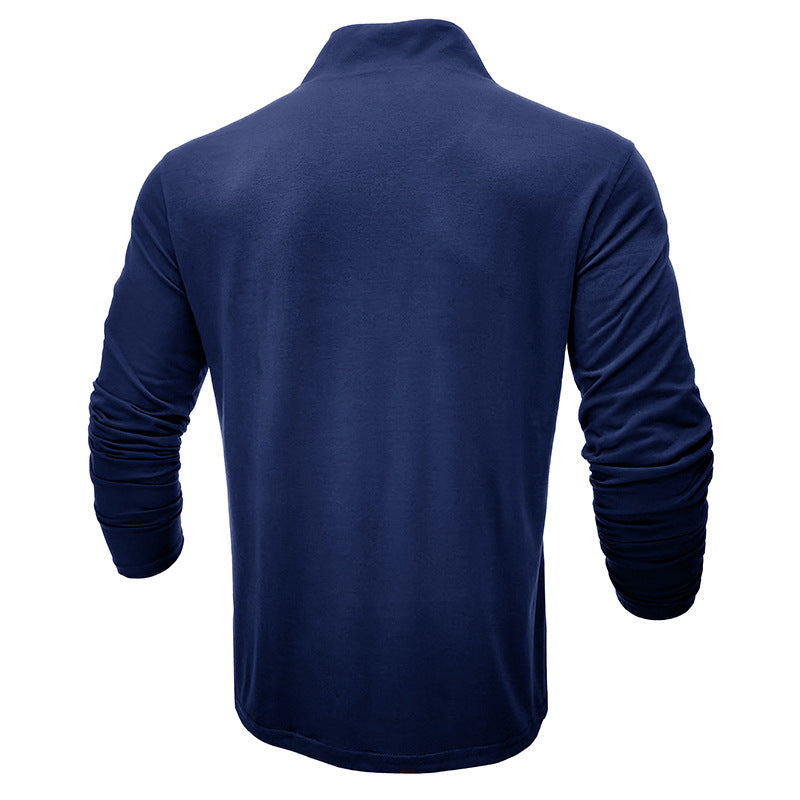 Men's long-sleeved high-necked T-shirt, men's base shirt, men's T-shirt clothes