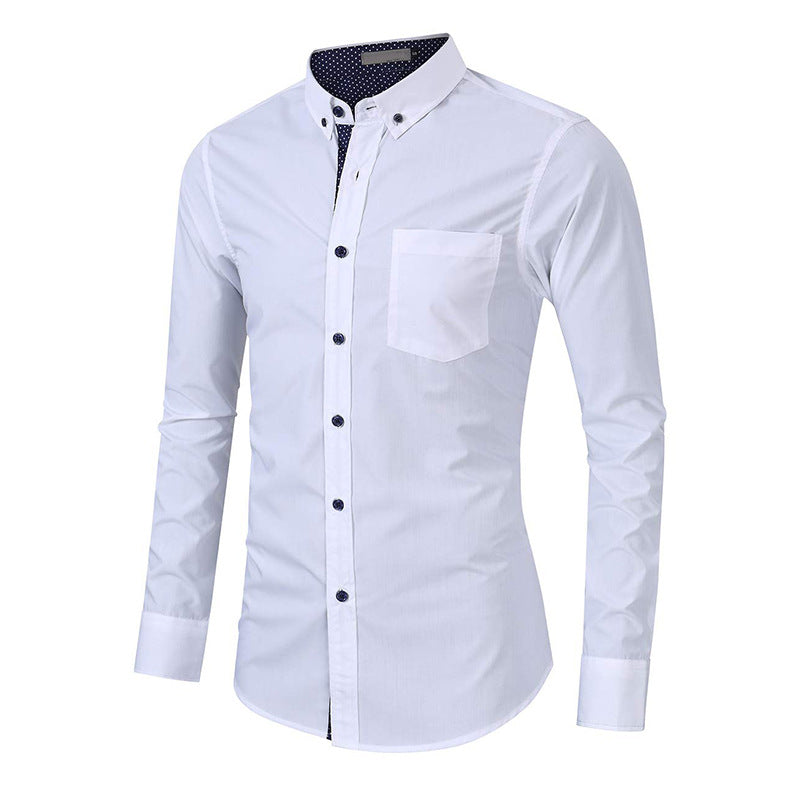 New autumn and winter men's shirts Men's lapel cotton shirts Long-sleeved shirts