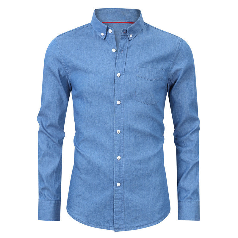 Men's denim shirt men's autumn and winter men's bottoming shirt long sleeve men's clothing