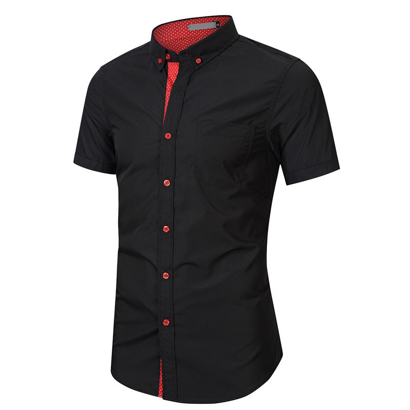 Men's short-sleeved shirts with contrasting colors and broken dots