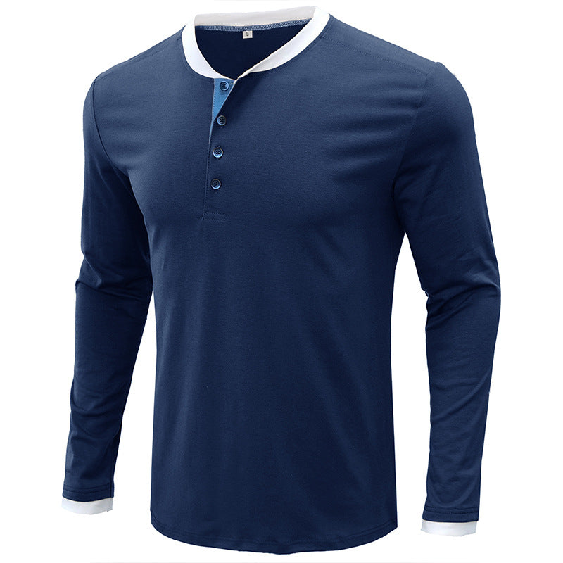 Men's long sleeve round neck t-shirt men's bottoming shirt men's henley t-shirt clothes