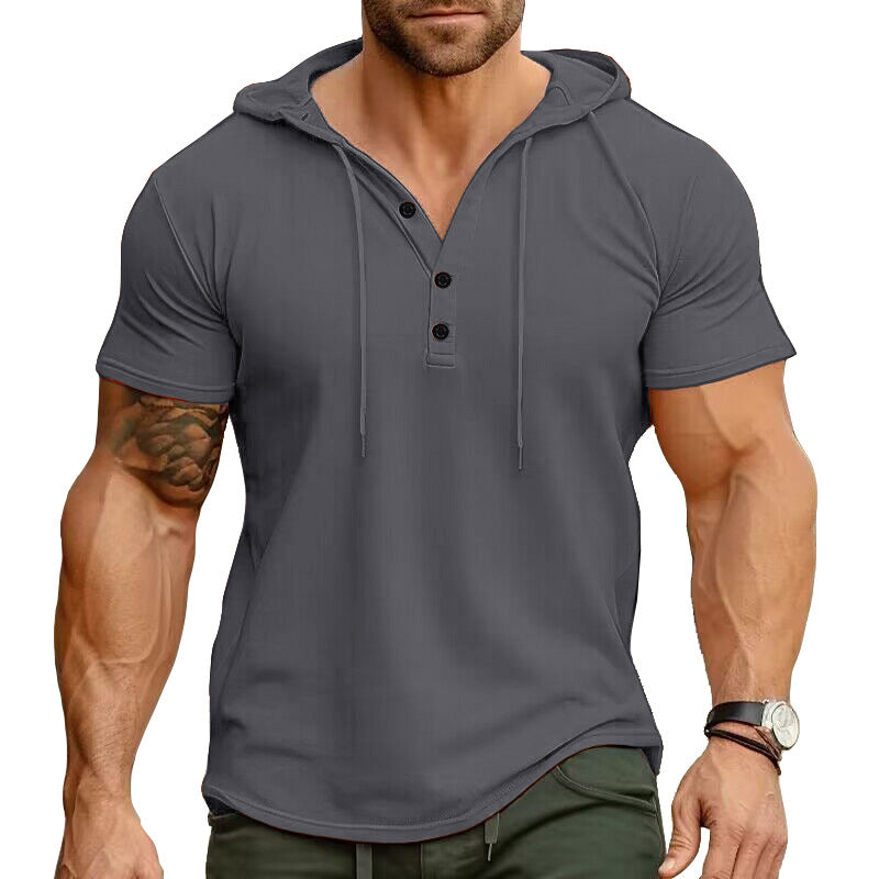 Men's Sports Fitness Men's Short Sleeve T-Shirt Hoodie Tops