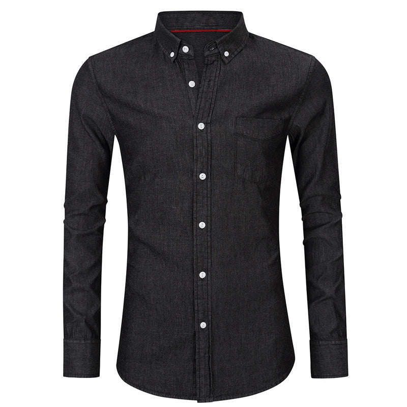 Men's denim shirt men's autumn and winter men's bottoming shirt long sleeve men's clothing