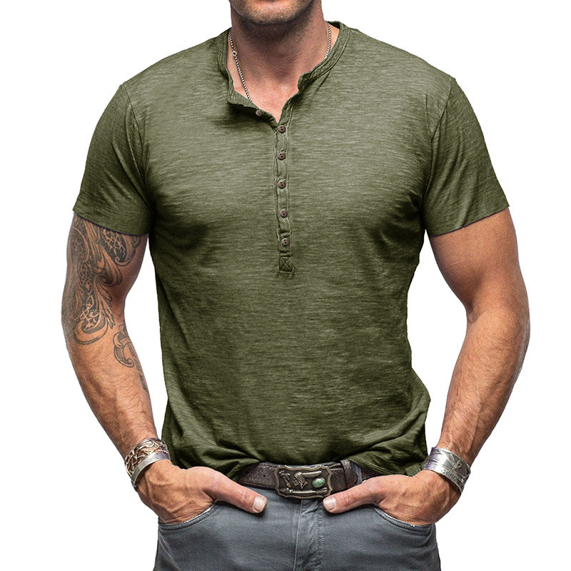 Summer men's outdoor tops, men's short-sleeved T-shirts, men's bamboo cotton T-shirts