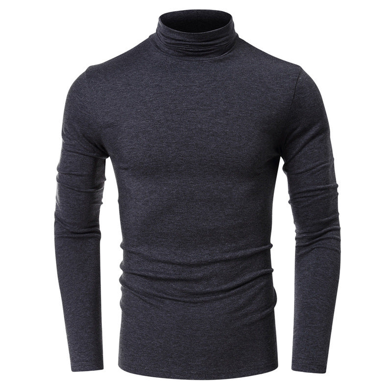 Turtleneck men's long-sleeved T-shirt European and American bottoming shirt casual inner tops men