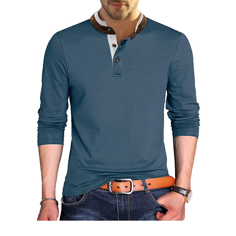 Men's autumn and winter clothing T-shirts men's clothing stand collar T-shirt men