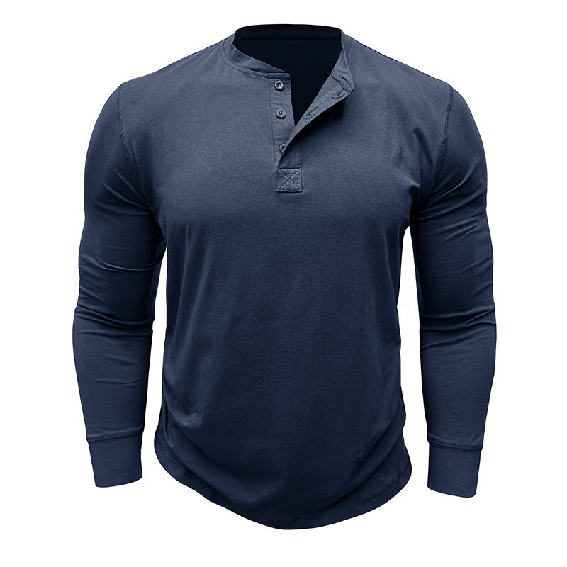 Men's long-sleeved t-shirts, cotton men's bottoming shirts, men's tops