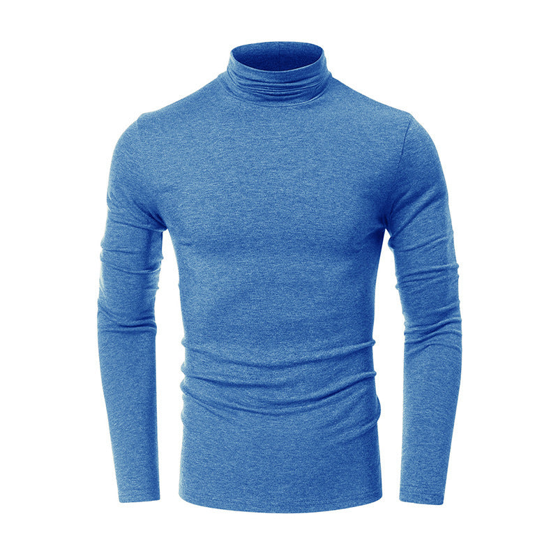 Turtleneck men's long-sleeved T-shirt European and American bottoming shirt casual inner tops men