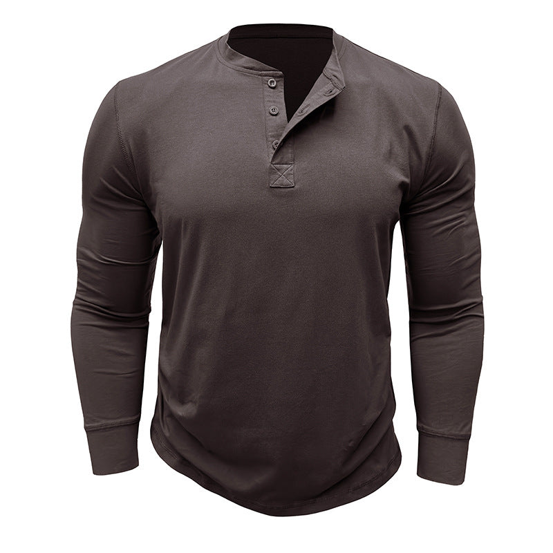 Men's long-sleeved t-shirts, cotton men's bottoming shirts, men's tops