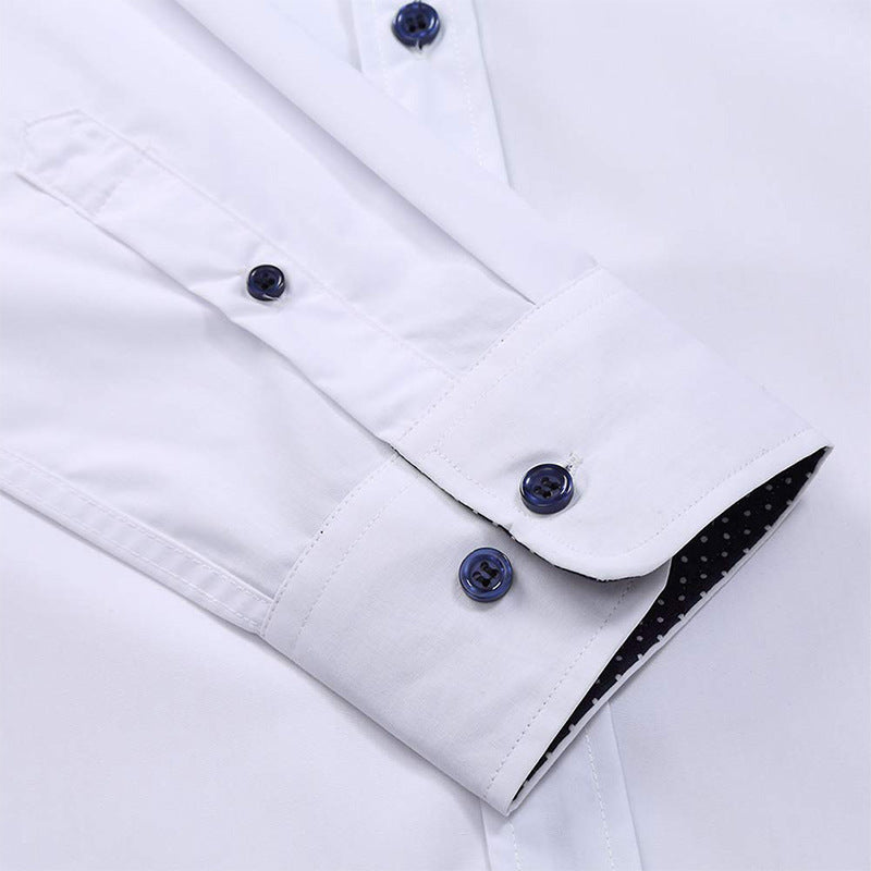 New autumn and winter men's shirts Men's lapel cotton shirts Long-sleeved shirts