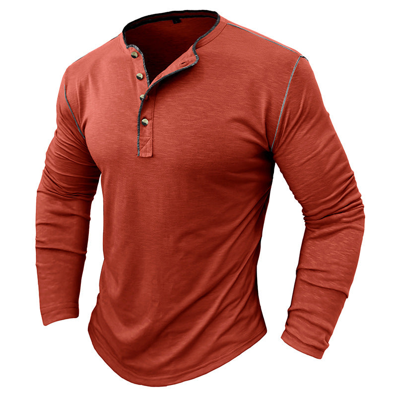 Men's autumn and winter large size men's long-sleeved T-shirt men's bamboo cotton top